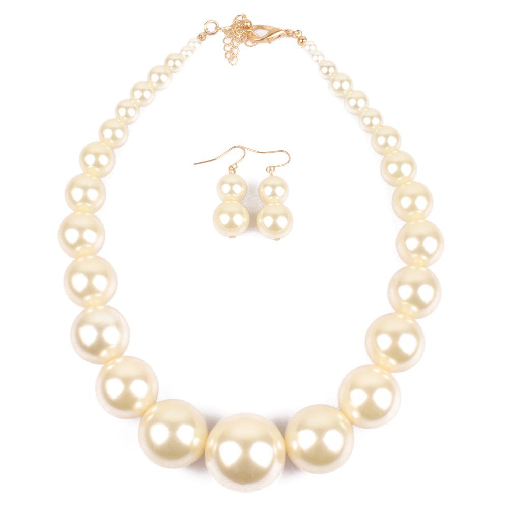European and American Exaggerated Necklace, Simple Imitation Pearl Collarbone Chain Source Factory Choker