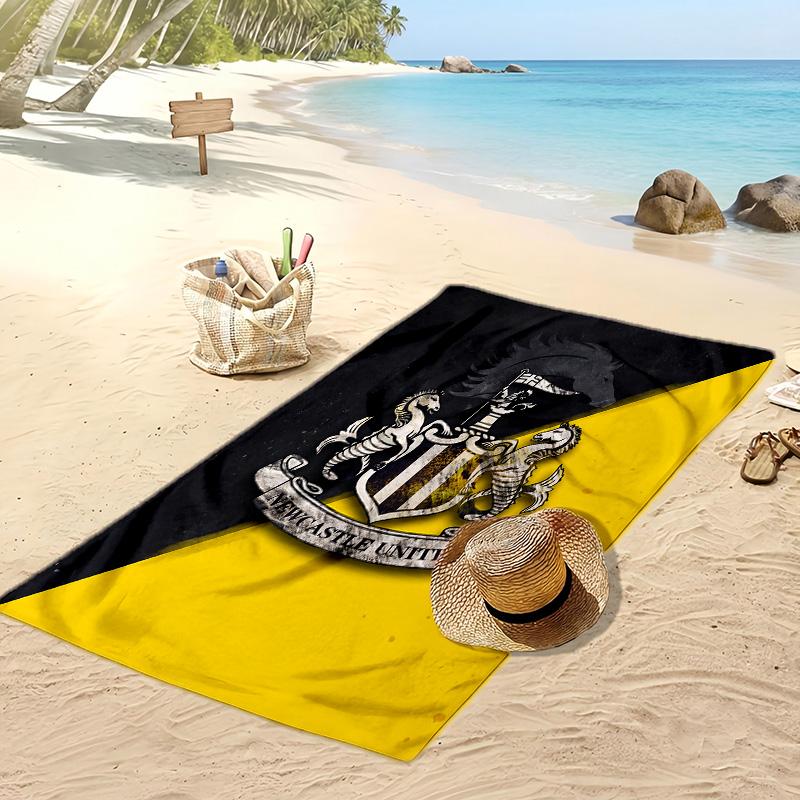 Asciugamano da Spiaggia con Stampa del Newcastle United Football, Asciugamano Grande Morbido ad Asciugatura Rapida per Spiaggia Campeggio Nuoto