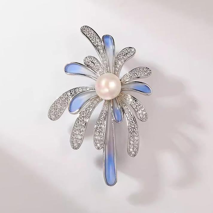 

Brilliant Fireworks Brooch, High-end Women s Exquisite Gradient Enamel Brooch, Niche Design Sense Brooch, Suit Accessory синий/серебряный