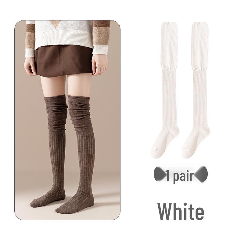 Women's Over-the-Knee Slouchy Boots Socks - Autumn/Spring, Loose Fit, Plus Size, Vertical Stripes