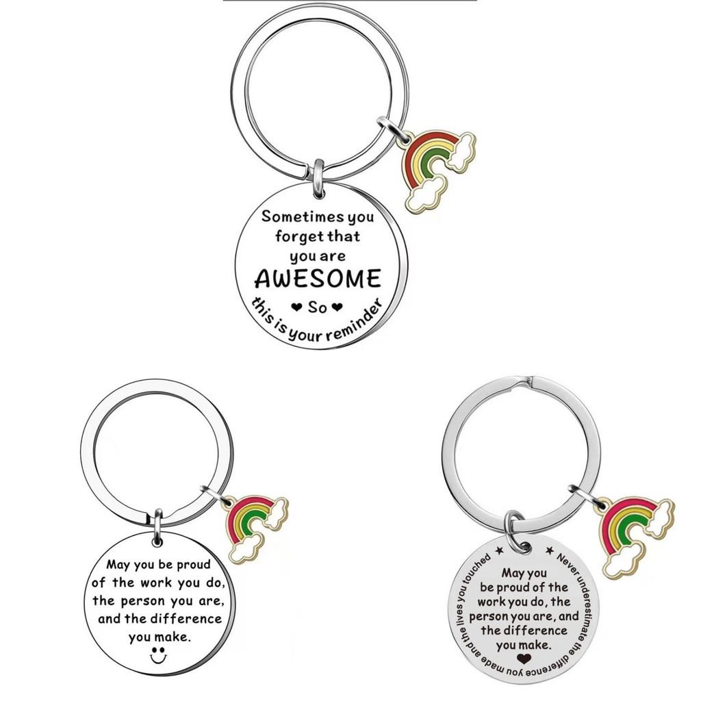 Steel Stainless Keychain Rainbow Accessory Tourism Gift Friend Farewell Souvenir