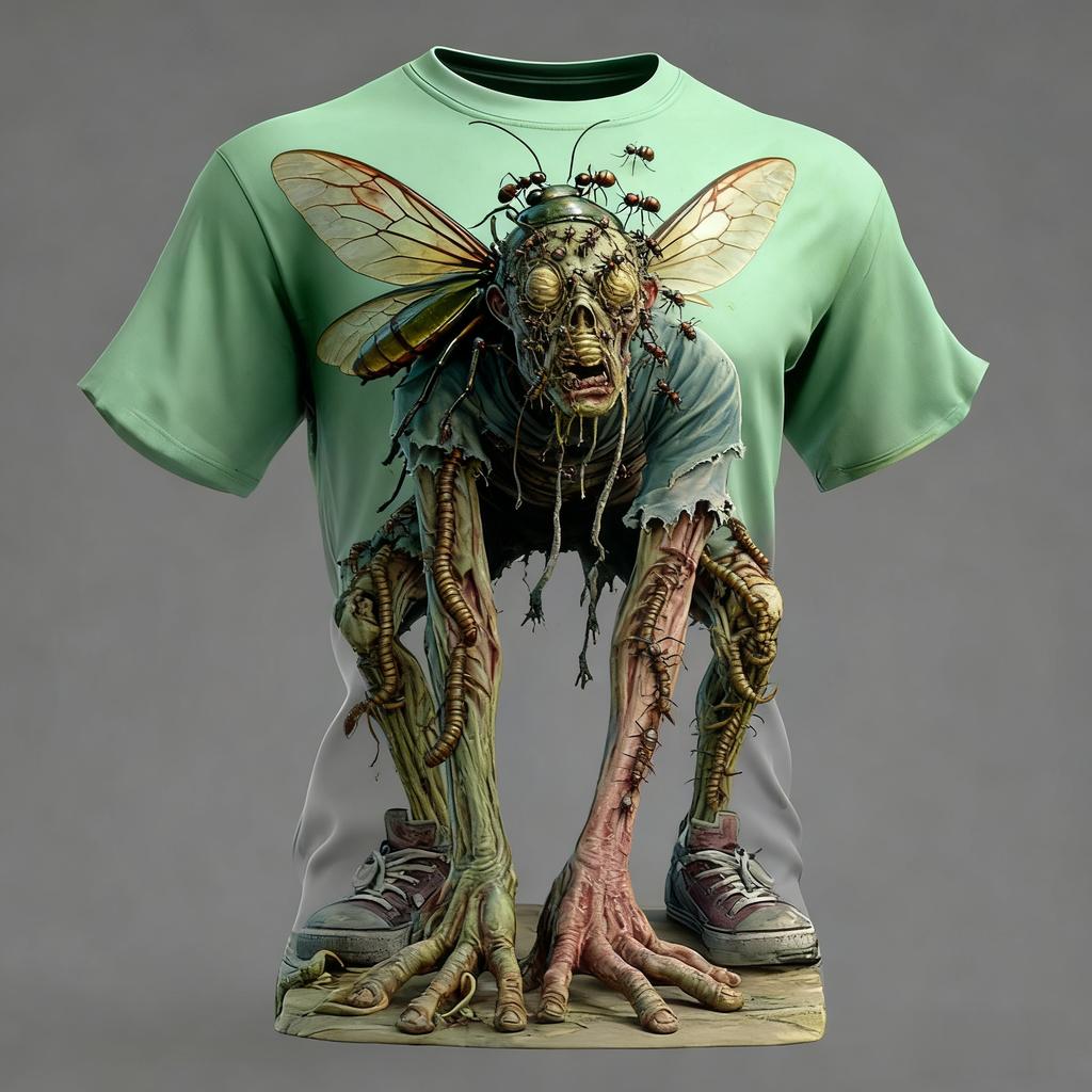 Summer Super Halloween Element Zombie Horror Party Adult Men and Women Comfortable Breathable 3D Printed T-shirt