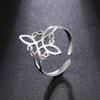 LIKGREAT Witch Knot Ring for Women Adjustable Open Finger Rings Stainless Steel Celtic Knots Witchcraft Amulet Jewelry Gift