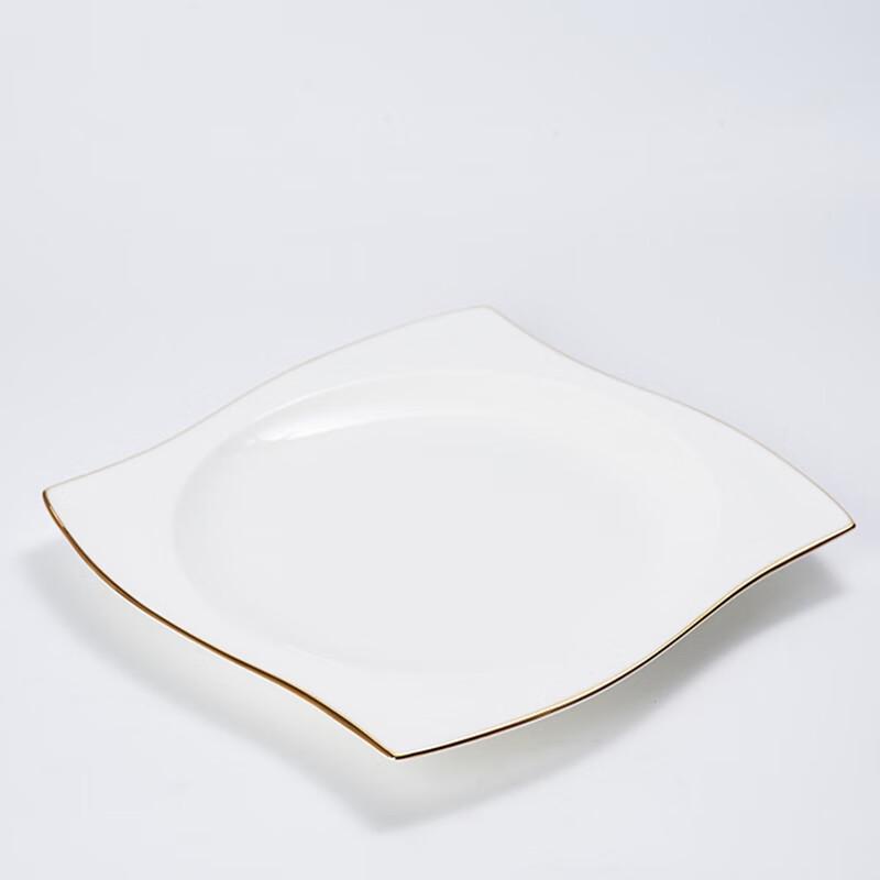 

LISM Kunlun Gold Rim Ceramic Dinner Plate Set