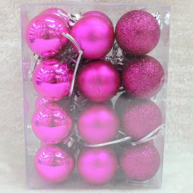 

Набор шариков для рождественского декора. 24 шт французский розовый