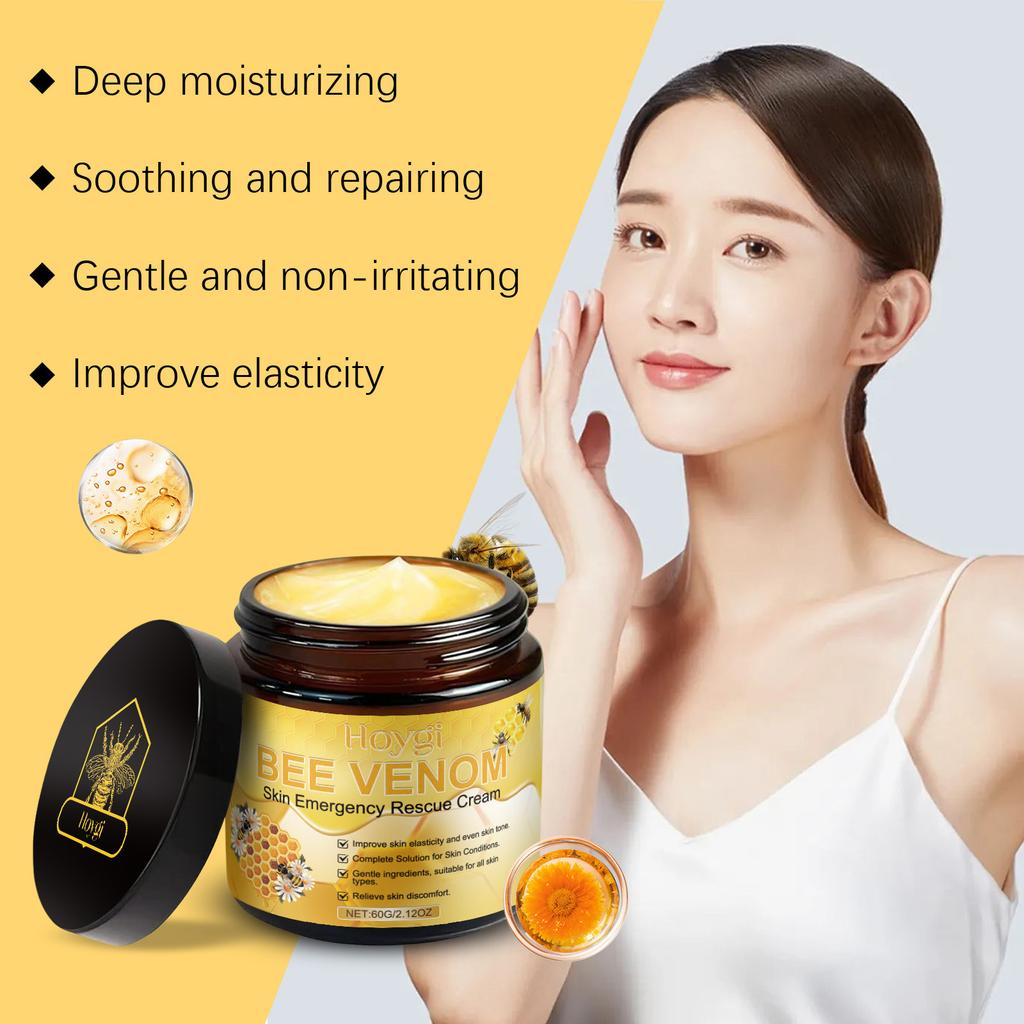 Bee Venom Cream - Quick Absorption, Long-lasting Moisturizing, Gentle Formula for All Skin Types - Day and Night Moisturizer