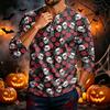 Men's Long Sleeve T-Shirt with Halloween Print for Casual Festival Wear