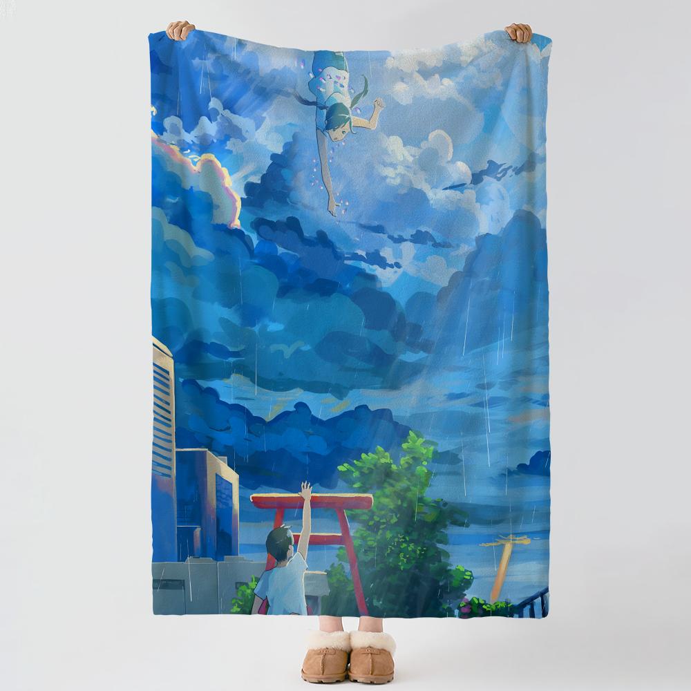 Anime W-Weathering with You-u Throw Thick Comfort Flannel Quilt, Multi-scene Use Indoor Outdoor Daily Nap