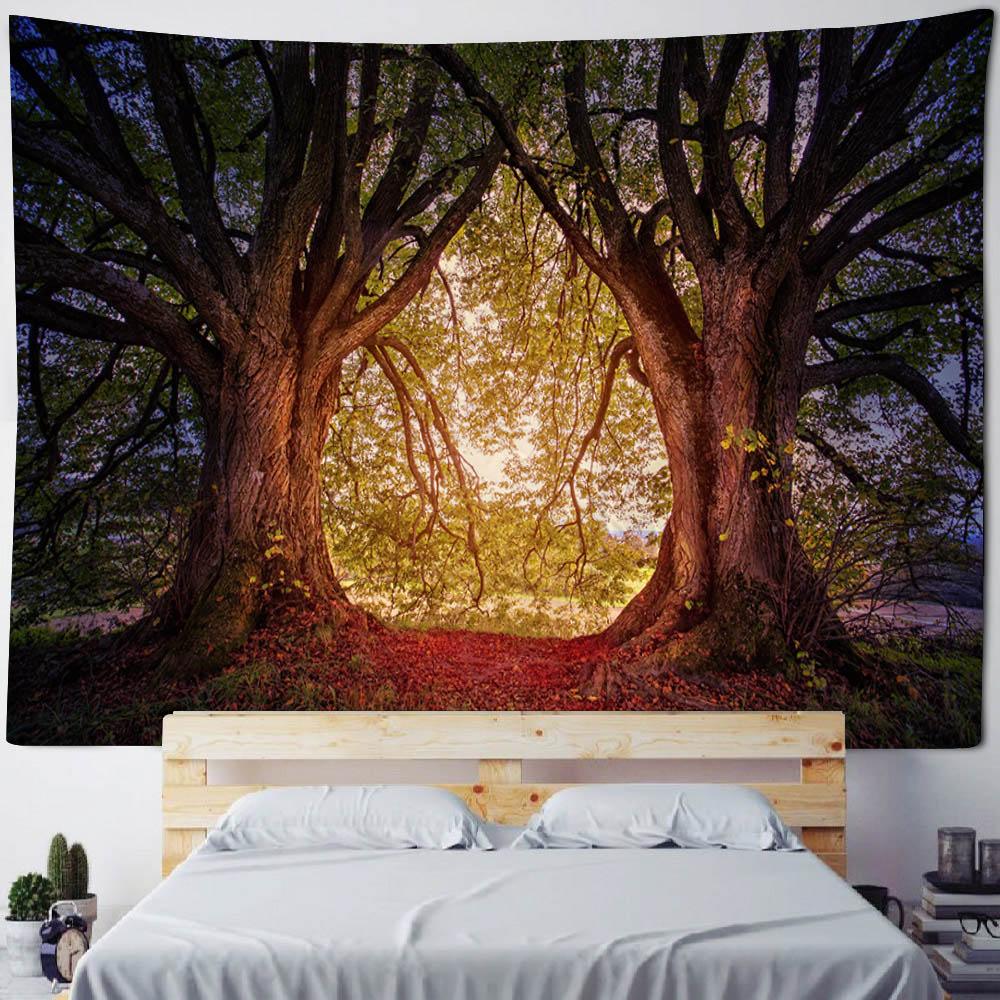 Natural Forest Landscape Tapestry Wall Hanging Garden Landscape Home Living Room Bedroom Dormitory Decoration Background Cloth