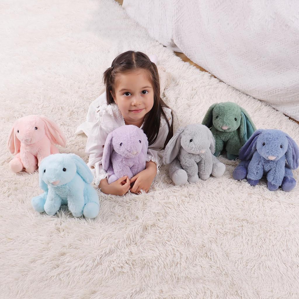 Apricot Lamb Sky Blue Bunny Plush Toy for Children, Soft and Cute, Fluffy Sky Blue Bunny for Girls and Boys, 20cm