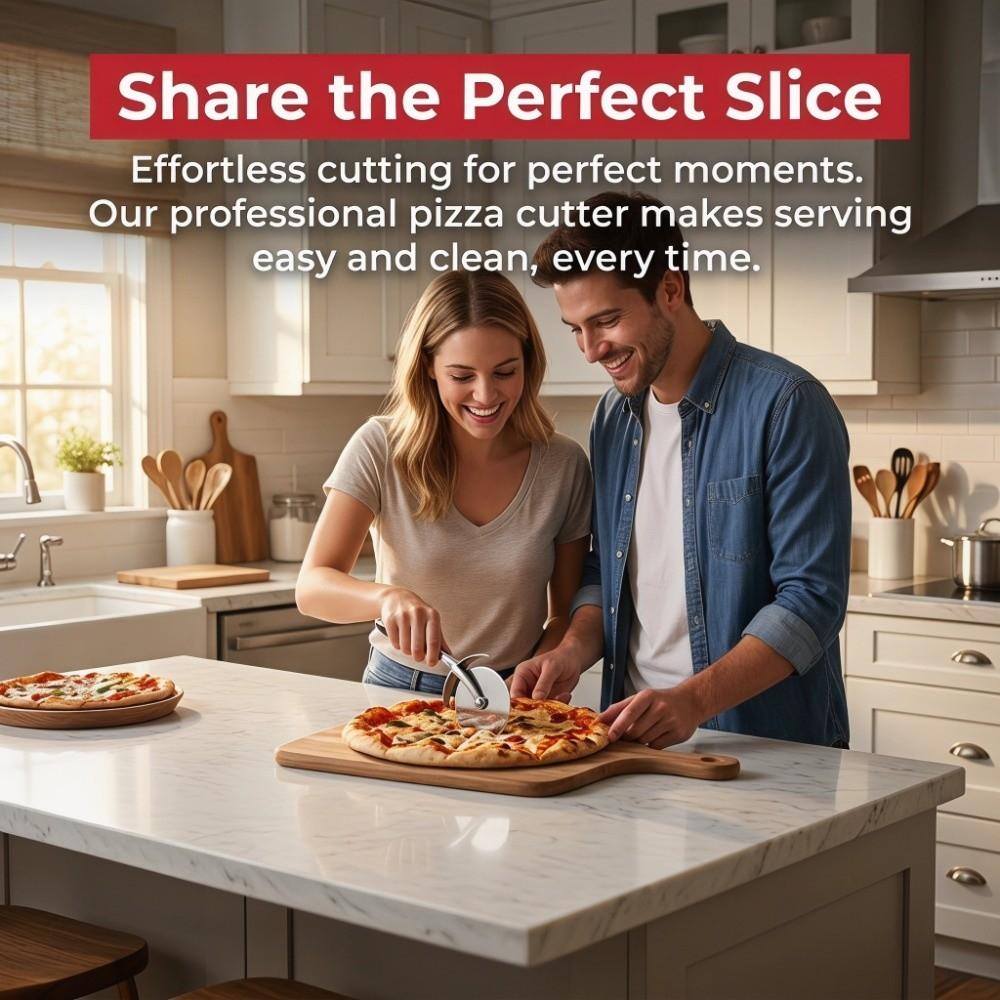 Smooth Rotating Professional Pizza Cutter Precision Edge Pastry Pizza Cutter  Bakery Catering