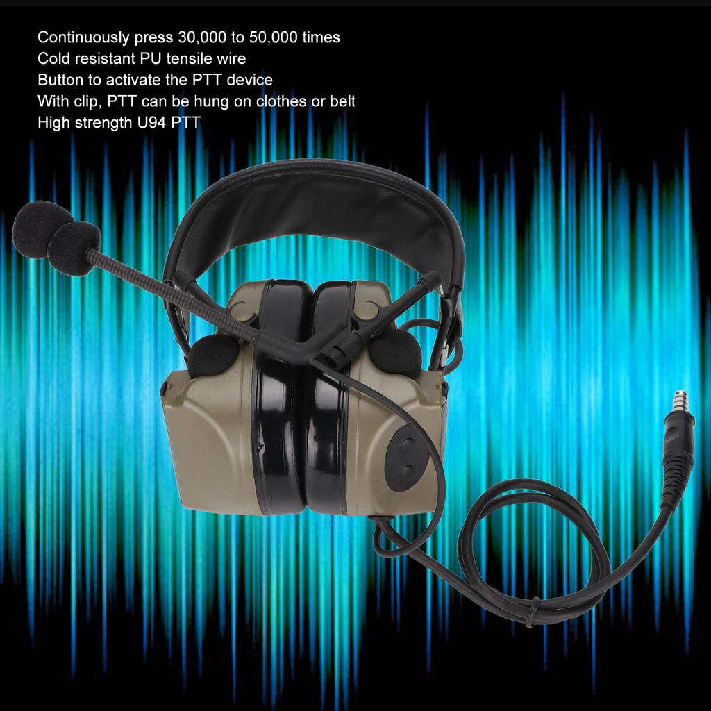 Military Headset 7.1mm Plug Noise Reduction Sound Pick Up Headphone with U94 PPT for     VX‑6R VX‑7R