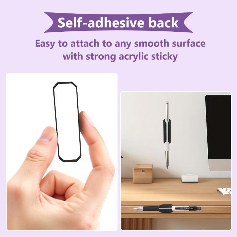 Silicone Pen Clip Holder Wall Mounted Adhesive Pencil Organiser Holder for Home Office Desk Fridge Whiteboard Clipboard