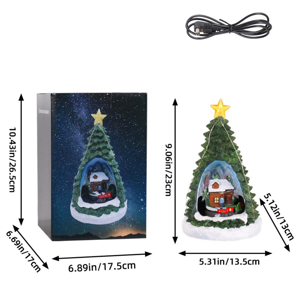 Music Box Mini Christmas Tree Music Box Cottage Glowing Night Light Musical Box Restaurant Bar