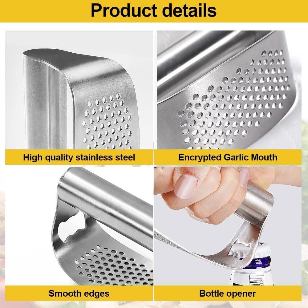 Silver Garlic Press Stainless Steel Garlic Chopper 2024 Garlic Mincer  Kitchen Tools