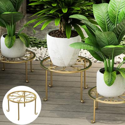 46025 Pcs Flowerpot Stand Hollow Out Stable Anti-skid Max Load Bearing Wide Platform Metal Plant Holder Round Flower Pot