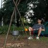 Adjustable Chain Length Camping Hanging Tripod Pot Rack Hanger BBQ Cookware