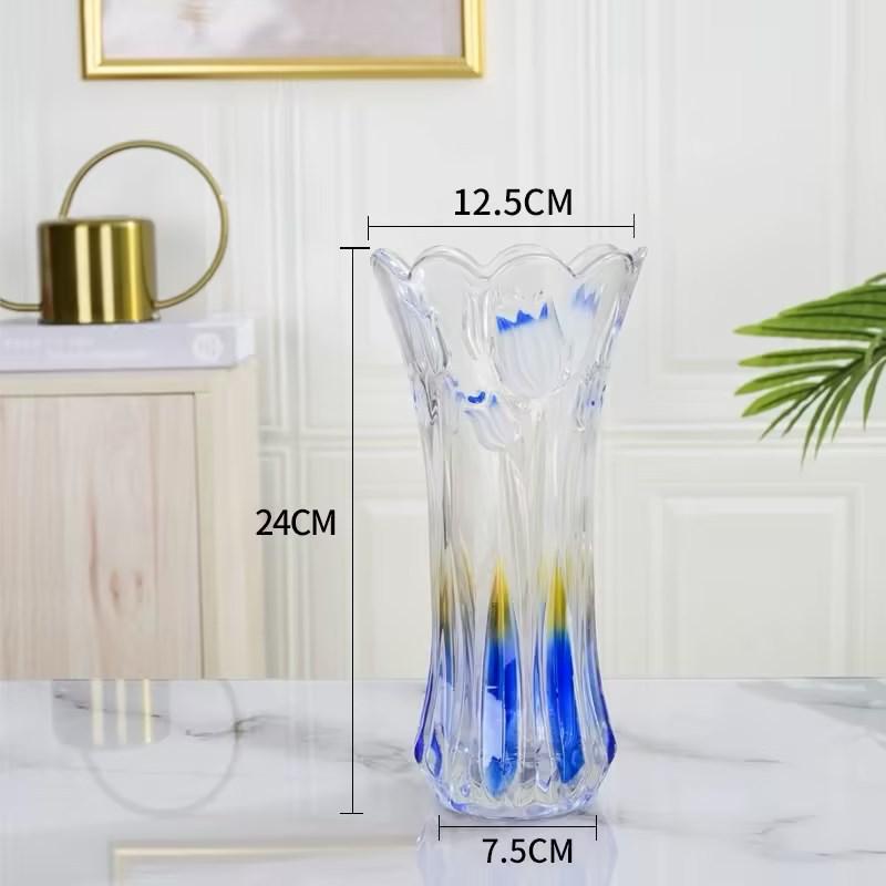 Luxuriöse, leicht transparente Glasvase für frische Blumenarrangements – Kreative hydroponische Heimdekoration