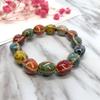 Flower Glaze Ceramic Bracelet, Retro Multi-colored Pottery Bracelet, Sweet Couple Men's and Women's Bracelet, Versatile Accessories