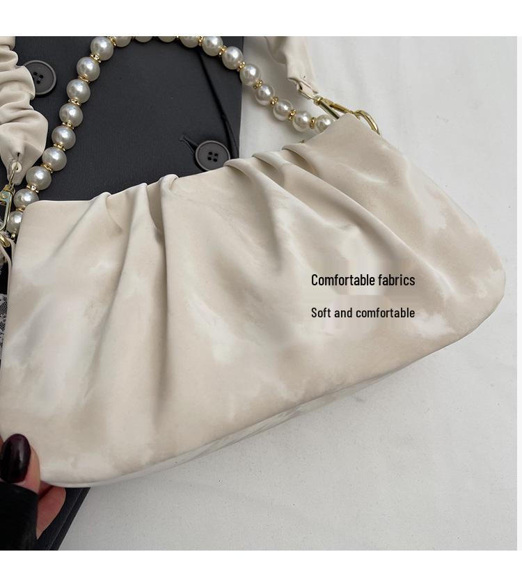 Pearl Temperament Women's Ruched Cloud Shoulder Bag - Spring 2025 Fashion