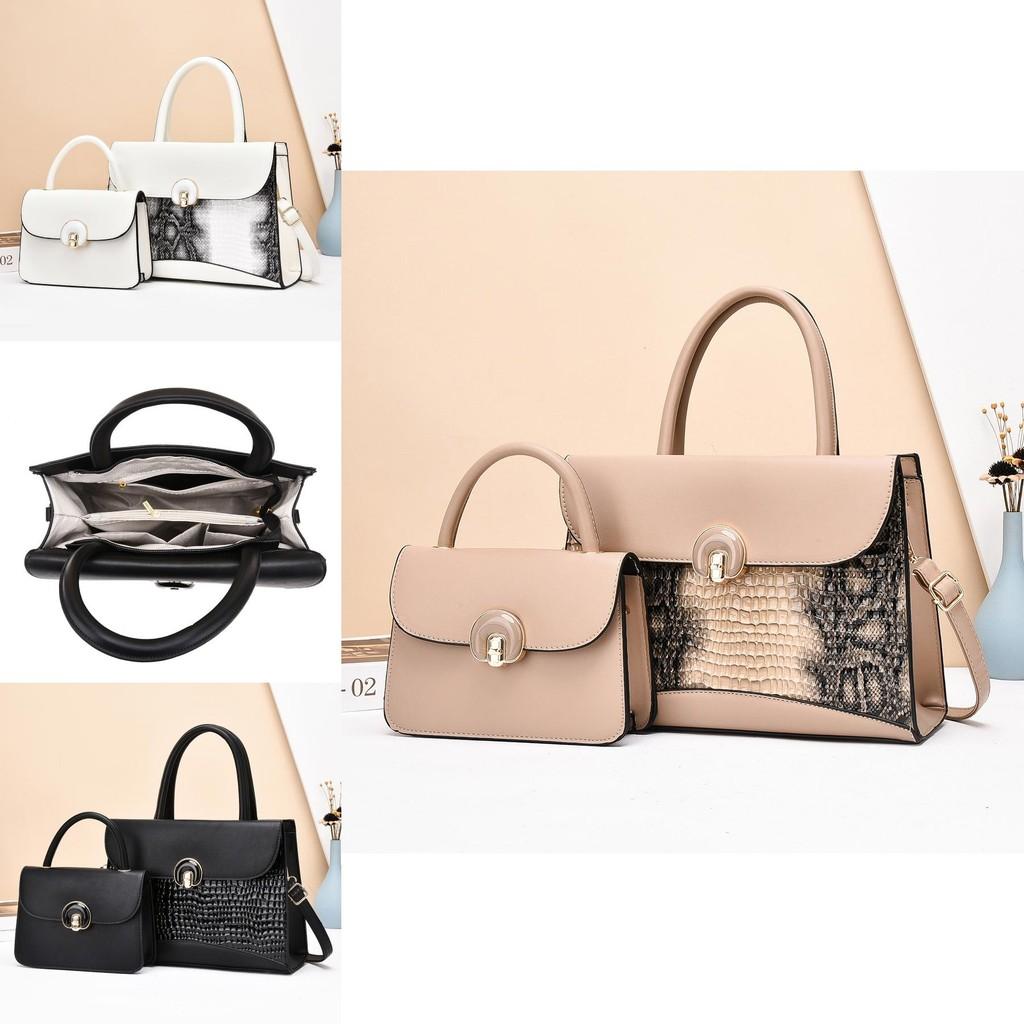 Pu Tote Bag With With Serpentine Print Design And Inner Pouch For Casual Travel Ladies Office Use