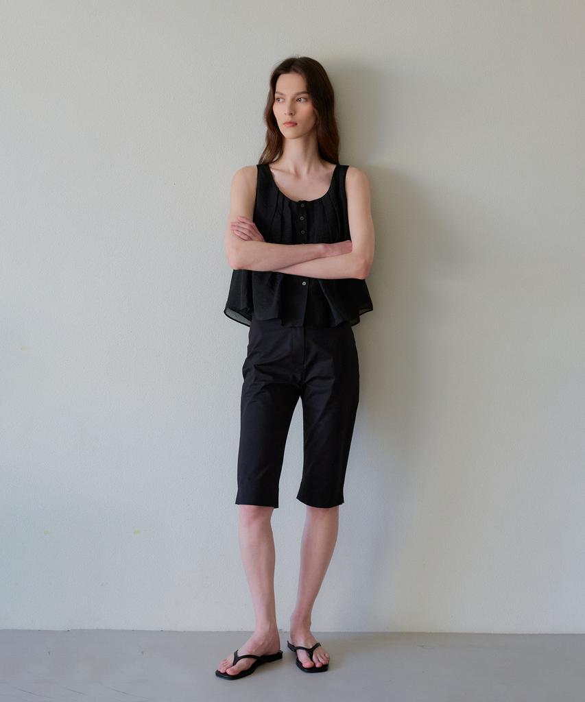 THEELO Slim Fit Cotton Bermuda Shorts (Black)
