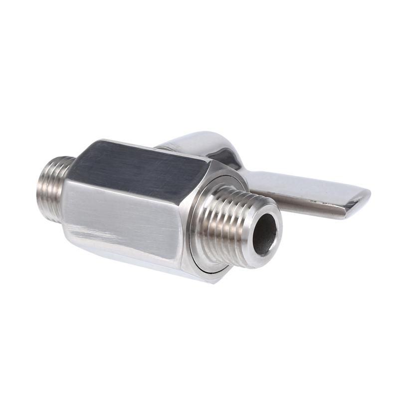 A84X-2X 316 Stainless Ball Valve - 1/4 Inch NPT Thread Male Small Mini Ball Valve (1/4Inch Male&Male)
