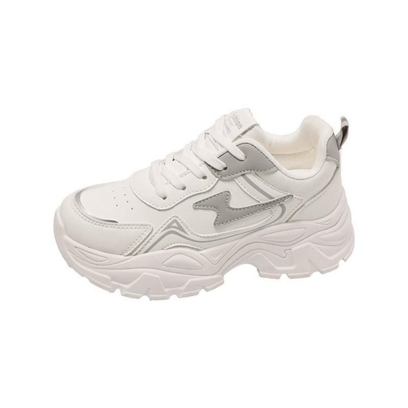 

Маленькие универсальные кроссовки «папины кроссовки» осень новые на толстой подошве увеличивающие рост повседневные женские туфли студенческая мода спортивная обувь 35 белый