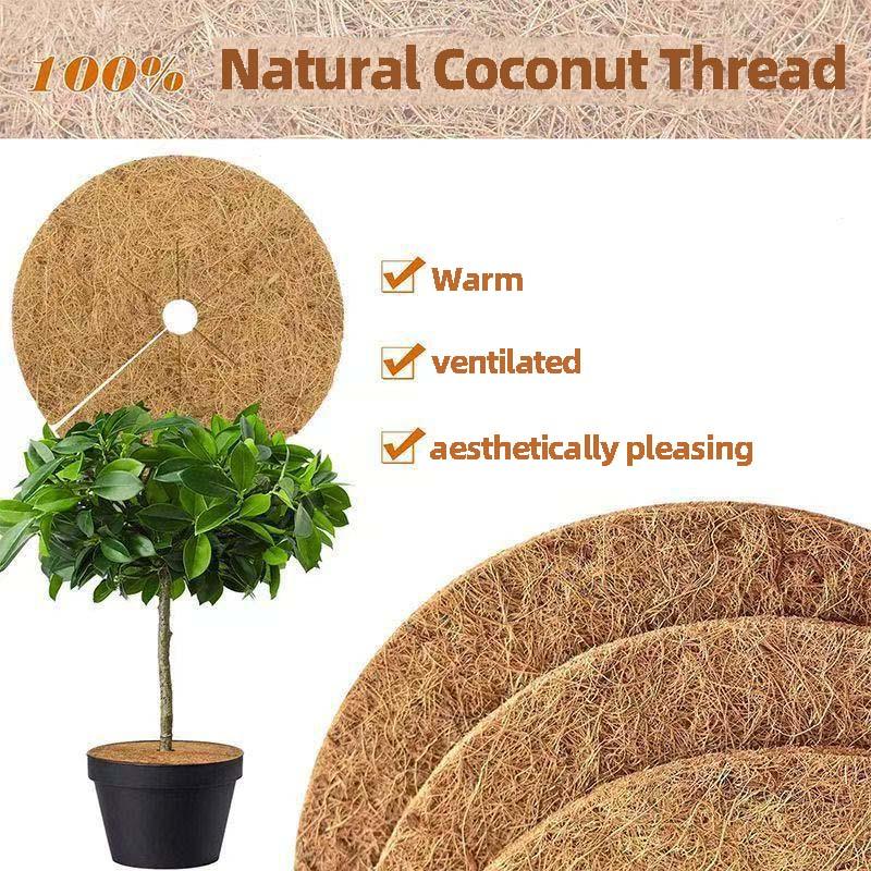 Nuovo Vaso per Piante Tappetino in Fibra di Cocco Rotondo Scanalato Pad Piatto per Prevenzione Erbacce Fuoriuscita Terriccio Strumento da Giardinaggio