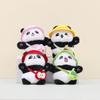 Cute Plush Panda Keychain With Adorable Hat Cartoon Design For Kids And Collectors