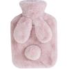 Bolsa de Água Quente Pelúcia Pelo de Coelho Estilo Coreano Extra Grande - Aquecedor de Mãos Compressão Quente PVC.