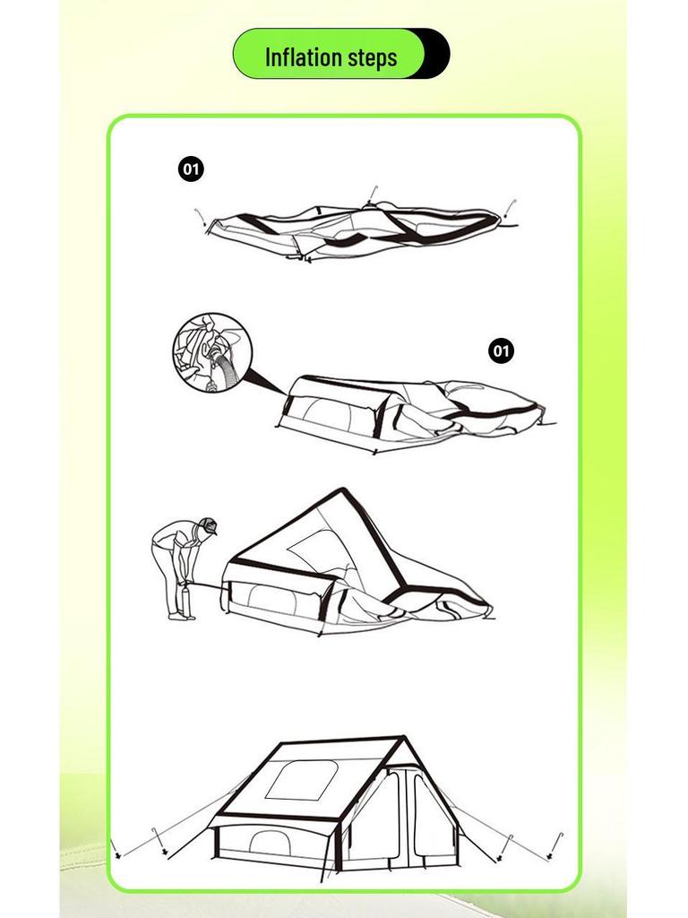 Inflatable One-Piece Tent: Windproof & Rainproof, Portable Oxford Cloth for Outdoor Camping