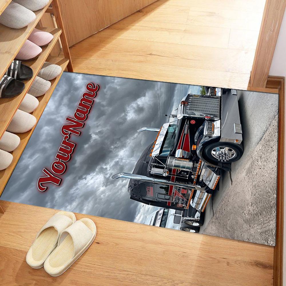 Peterbilt Heavy Trucks Customize Text Carpet Perfect for Hallway Kitchen Dormitory Balcony Antislip Carpet Office Home Decor Birthday/Christmas Gift