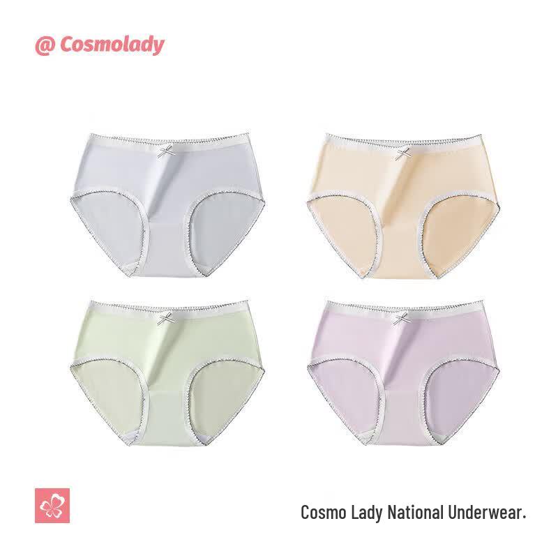 Urban Beauty Women's Silk Crotch Mid-Waist Briefs 4-Pack