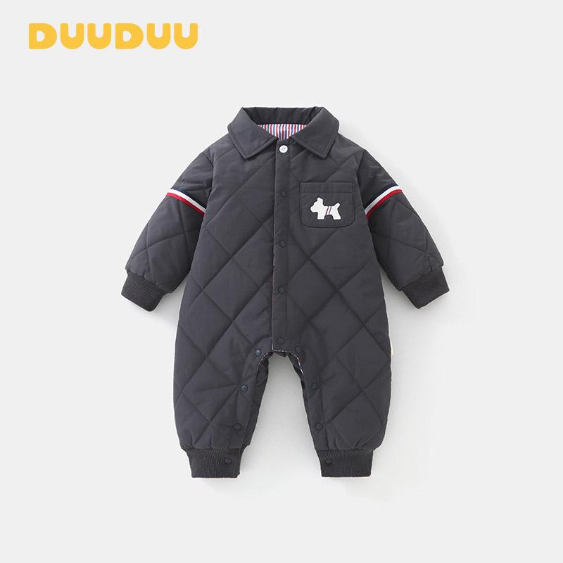 Хлопковый комбинезон для мальчика DUUDUU - Утепленный костюм класса А на Осень/Зиму 2025 80cm (6-10 months, up to 20 lbs)