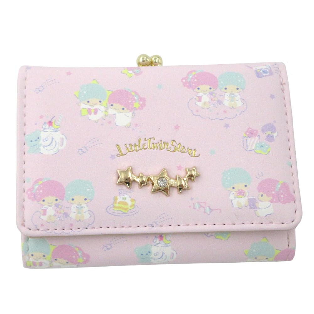 

Aldi Little Twin Stars KL17 Tri-fold Wallet with Clasp, Pink