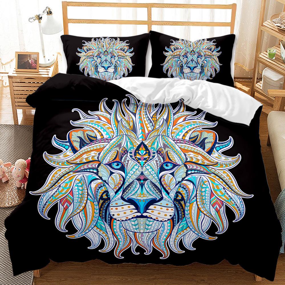 3D Animal Bedding Set Bohemian Down Duvet Cover Pillowcases 2/3pcs Kid Men Boys Cover Gift Luxury Home Textiles