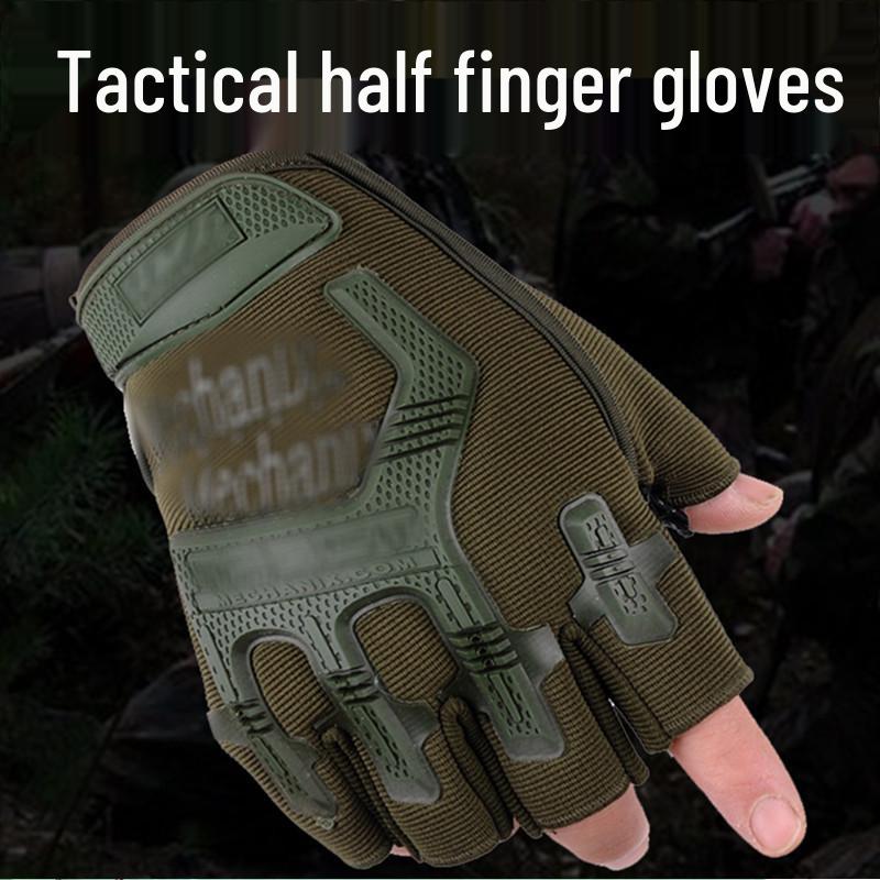 Men's Tactical Half-Finger Gloves: Non-Slip, Wear-Resistant, Anti-Scratch, Breathable for Outdoor Sports and Cycling