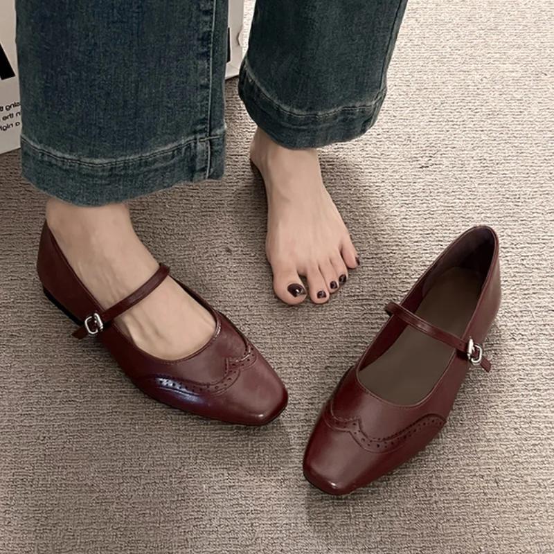 2024 New Lightweight Spring and Summer Small Leather Shoes Single Shoes Silver Mouth Temperament Mary Jane Shoes Women