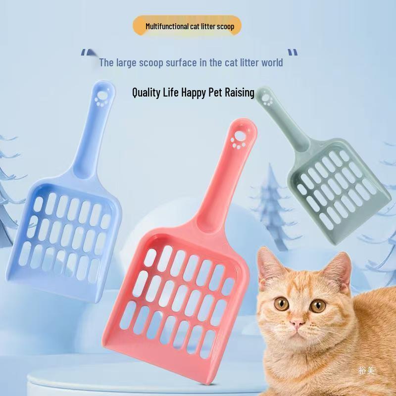 Divine Thickened Long-Handle Stainless Steel Tofu Cat Litter Shovel With Hook