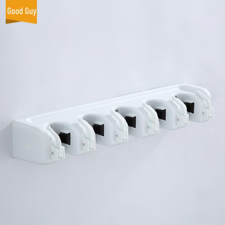 Multifunctional Mop and Broom Holder Rack with Hooks