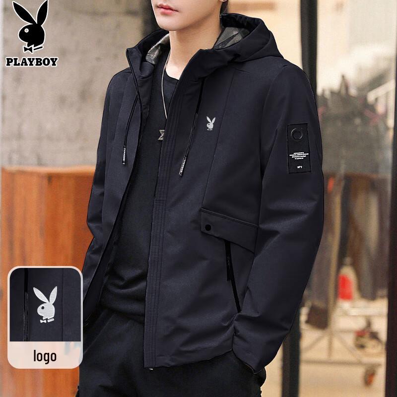 

Playboy Men s Casual Hooded Jacket 4XL