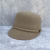 Simple Wool Blended Flat-top Equestrian Hat Women's Autumn and Winter Warm Knight Hat Fashionable Face Small High Version Han Fan Top Hat