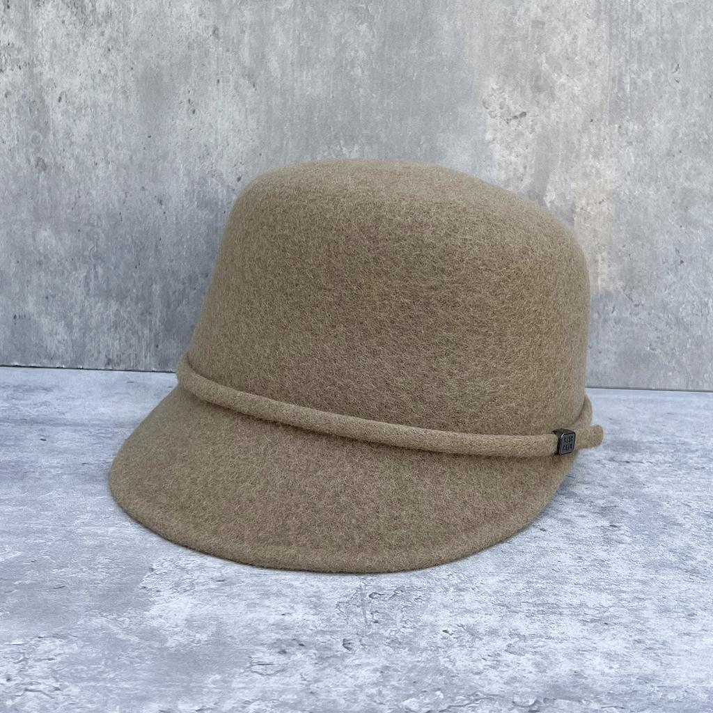 Simple Wool Blended Flat-top Equestrian Hat Women's Autumn and Winter Warm Knight Hat Fashionable Face Small High Version Han Fan Top Hat