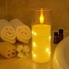 LED Pillar Candle with String Lights and Remote Control - 3 Sizes