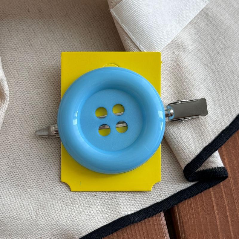 Y2K Extra Large Button Side Hair Clip Cute Retro Duckbill Bangs Side Barrettes Hair Accessory For Girls Daily Party Photo Decor