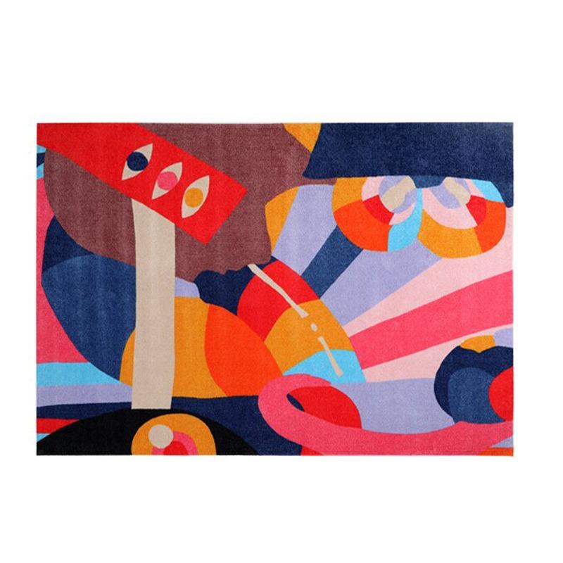 Living Room Carpet Colorful Abstract Art Style Bedroom Bedside Sofa Floor Mat Soft Velvet Rug Large Area Home Decoration Carpets