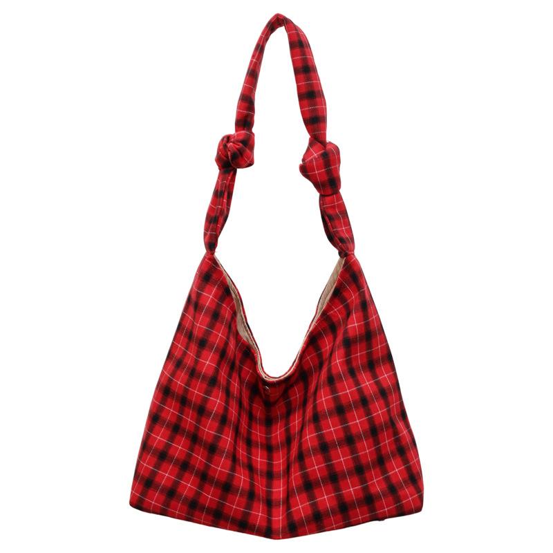 Underarm Bag Women's Large Capacity Plaid Tote Bag Commuter Shoulder Bag