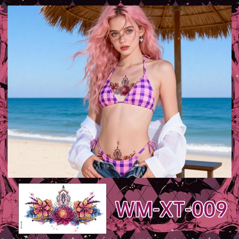 Colorful Flower Temporary Tattoo Stickers Chest Collarbone Scar Cover Waterproof Sexy Body Art