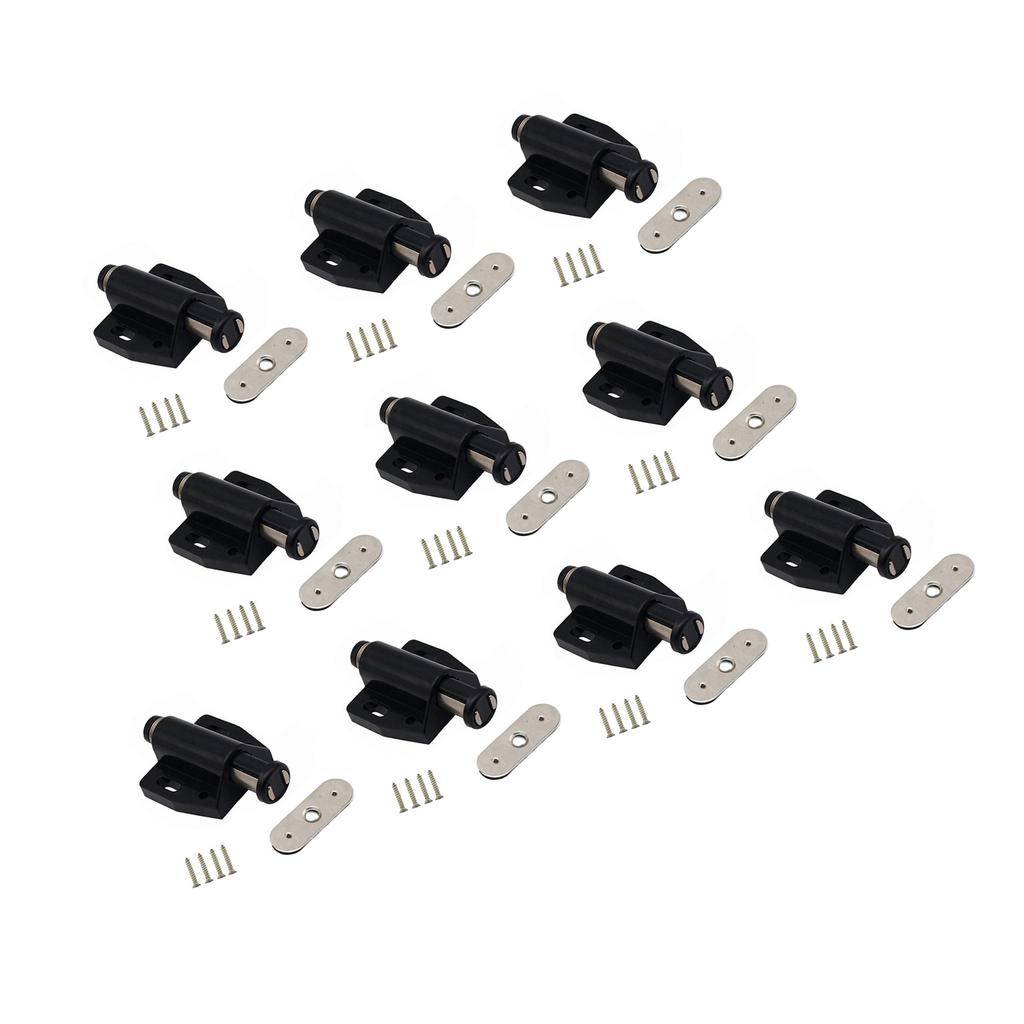 10 Pack Sturdy Stainless Steel Magnetic Push Open Door Catch Home Accessory for Cabinets Easy to Installion Latches